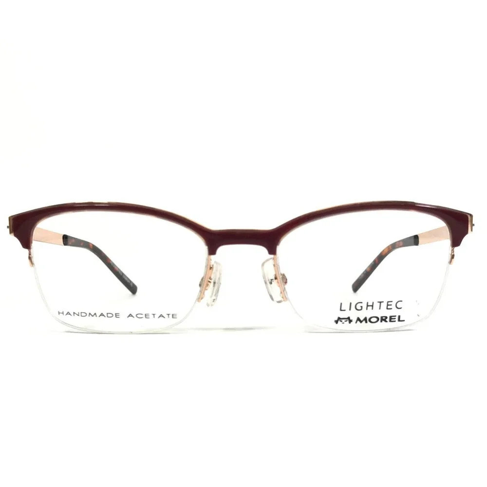 Lightec by Morel Eyeglasses Frames 30031L RD03 Red Rose Gold Cat Eye 49-18-135